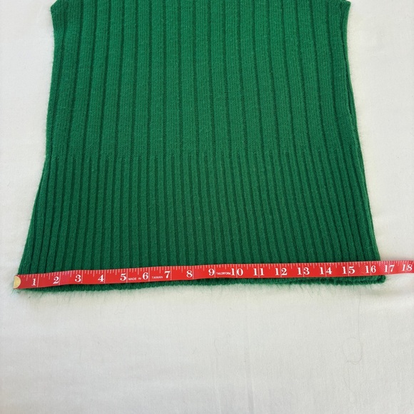 Vintage 70s Disco JCPenney Towncraft Green Orlon Acrylic Sweater Vest Women's M - Picture 10 of 13